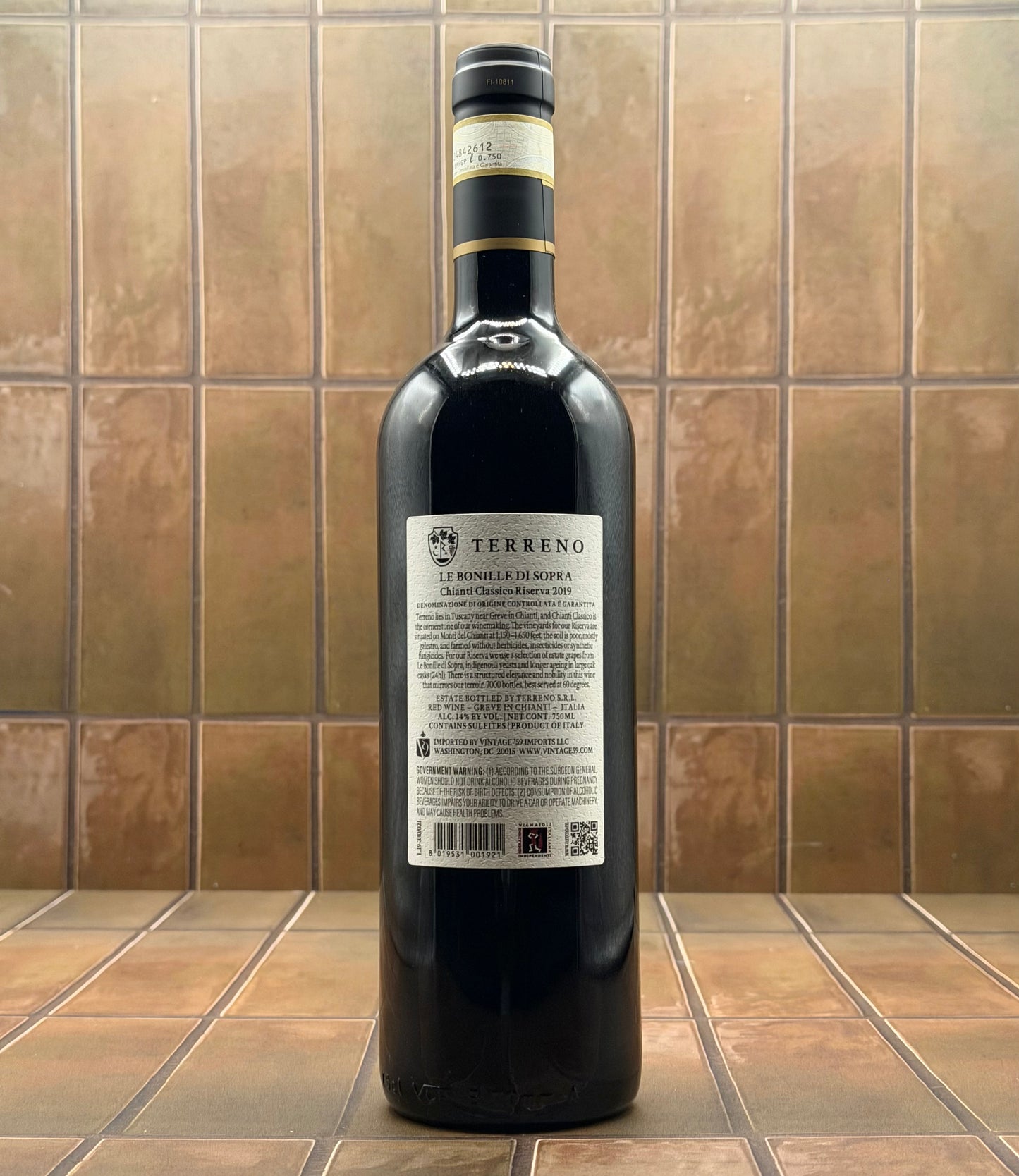 Terreno, 'Le Bonielle di Sopra- Riserva' Chianti Classico, Italy, Sangiovese 2019
