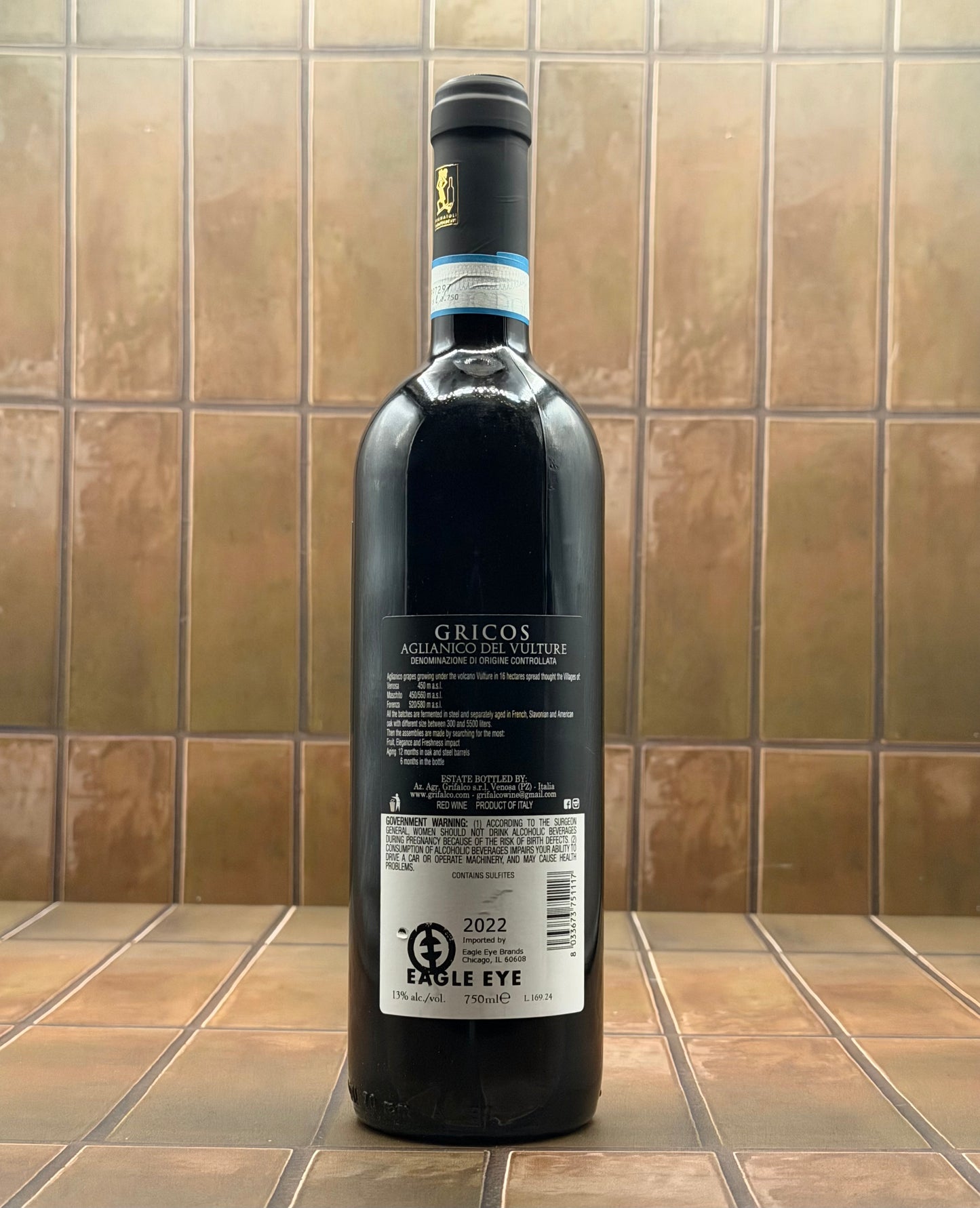 Grifalco 'Gricos' Aglianico del Vulture, Basilicata, Italy, Aglianico, 2022