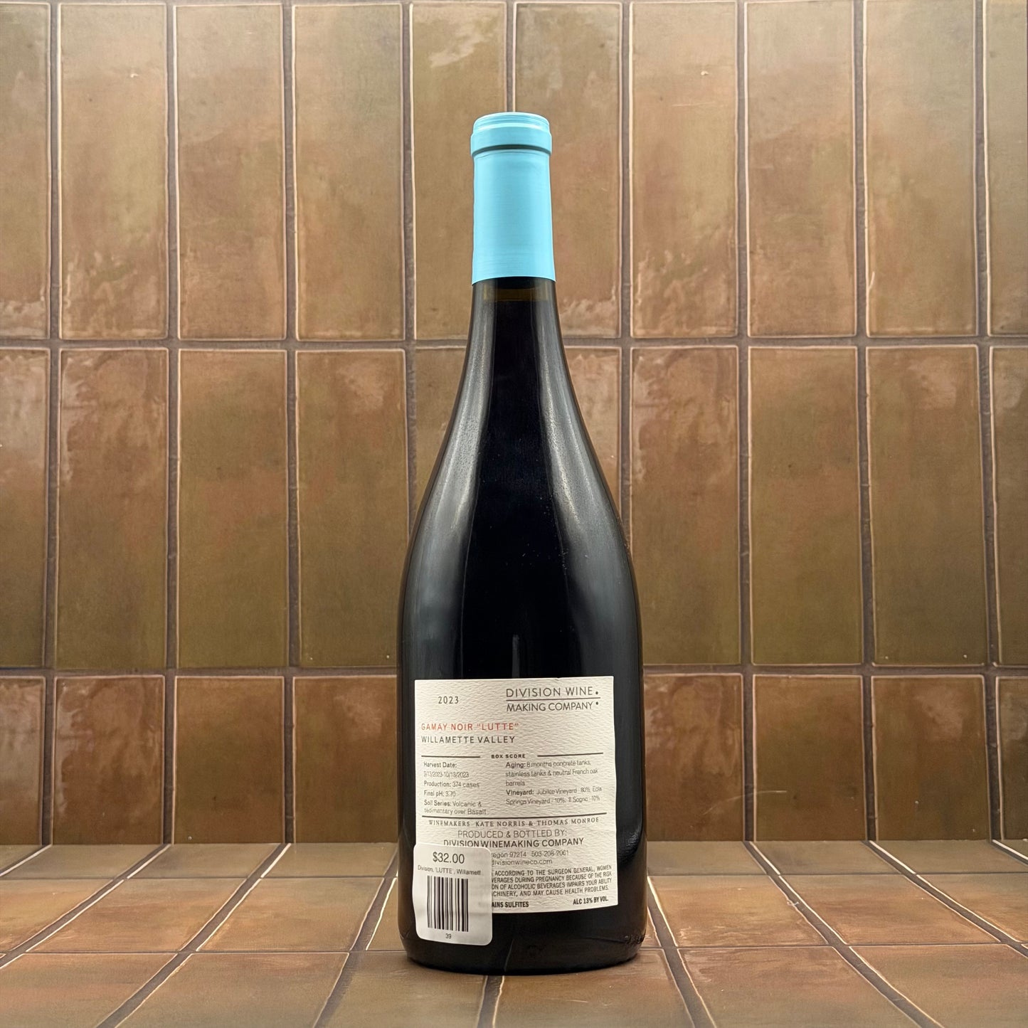Division, 'LUTTE', Willamette Valley, Oregon, Gamay, 2023