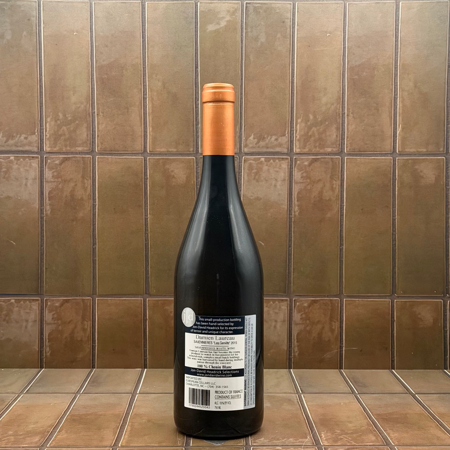 Damien Laureau, 'Les Genets' Savennieres, Loire Valley, France, Chenin Blanc 2015