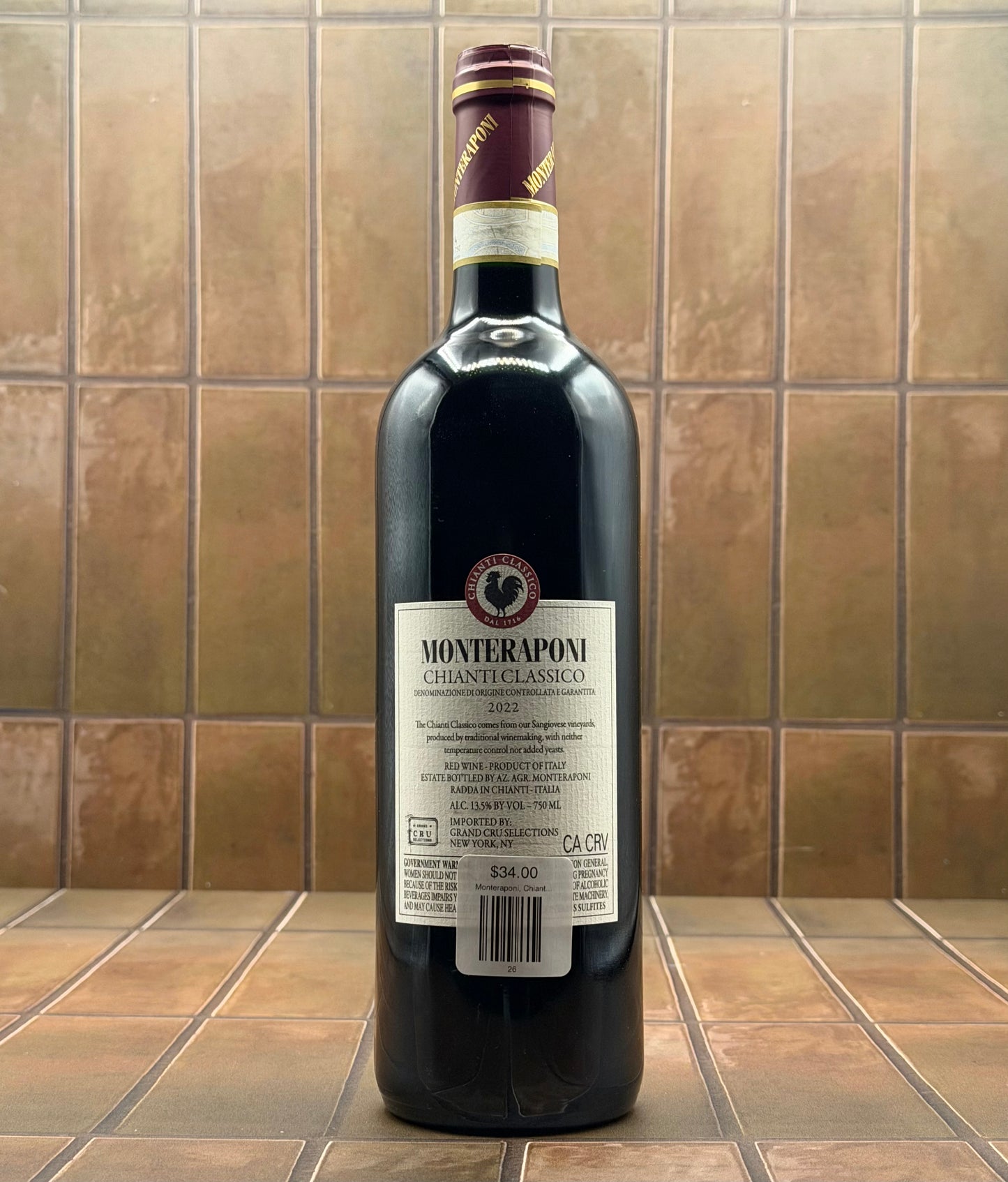 Monteraponi, Chianti Classico, Tuscany, Italy, Sangiovese 2022