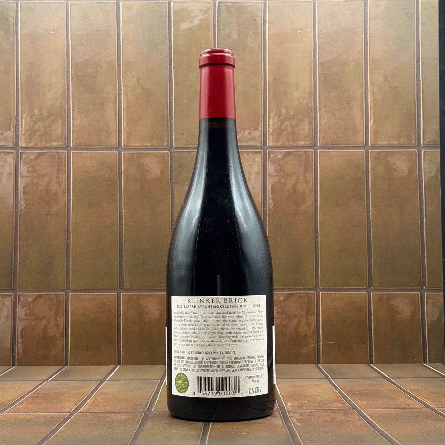 Klinker Brick 'Farráh' Lodi, California, Syrah, 2022