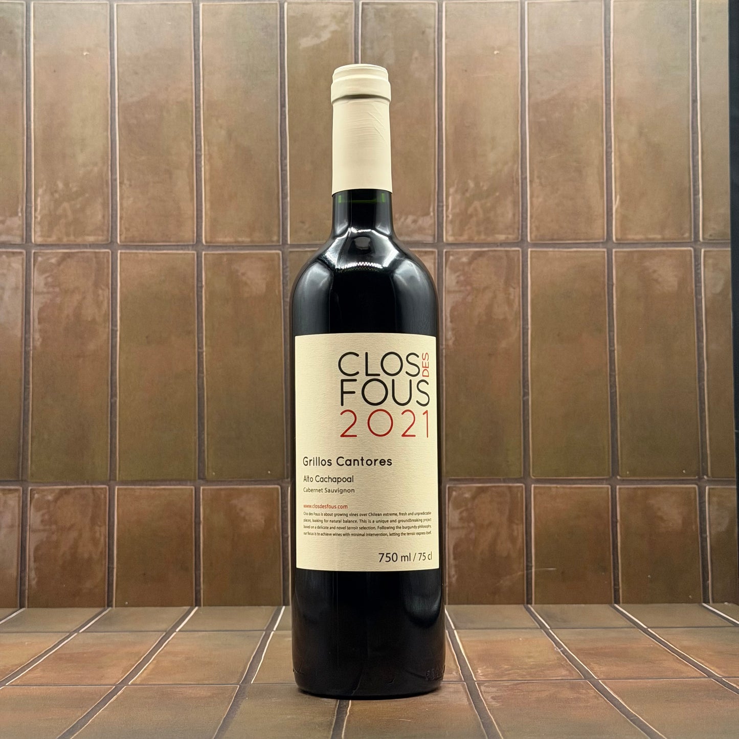 Clos des Fous 'Grillos Cantores', Valle del Cachapoal, Chile, Cabernet Sauvignon 2021