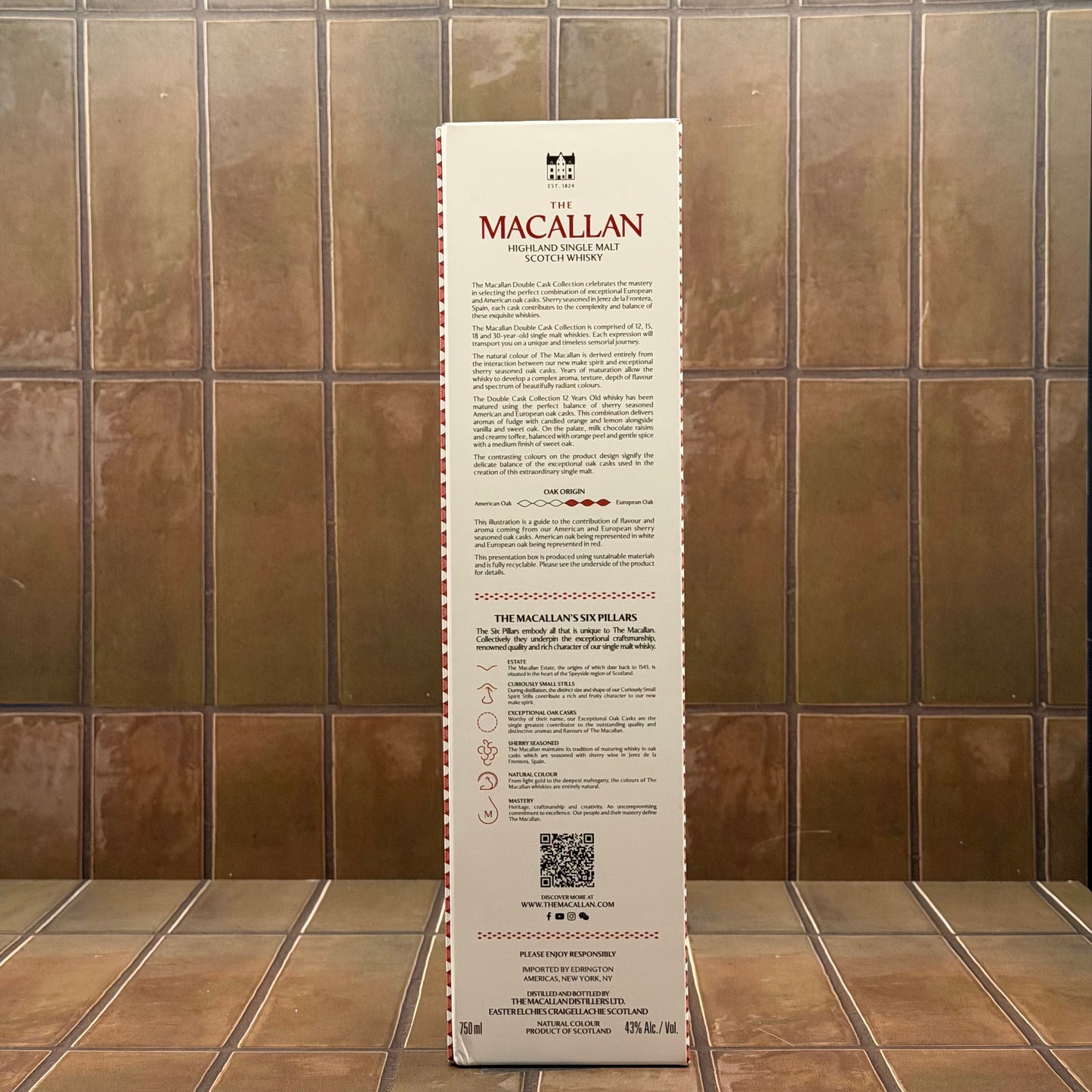 The Macallan 12 Years Old Highland Single Malt Scotch Whisky, 750ml