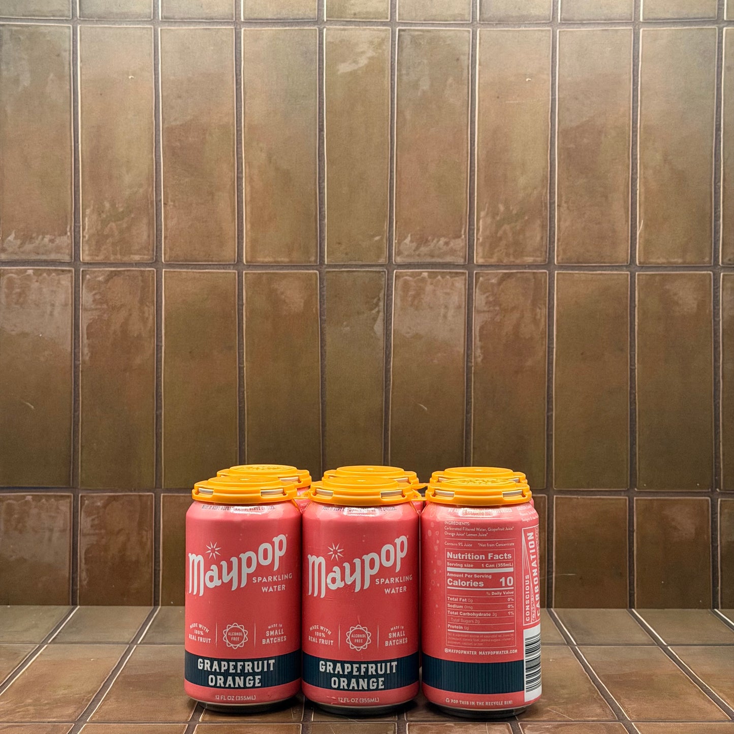 Maypop Grapefruit Orange Sparkling Water, Single