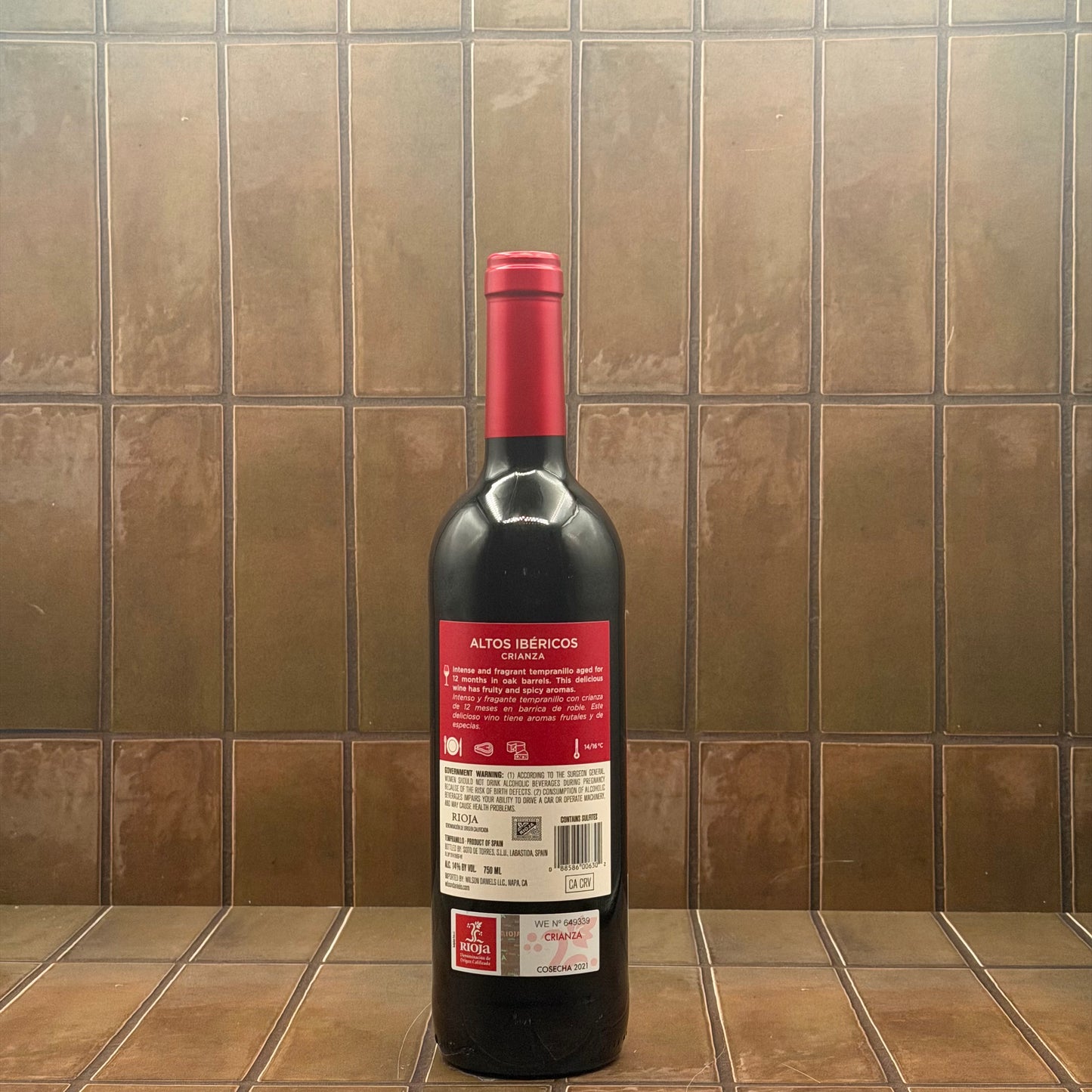 Torres Ibéricos, Rioja, Crianza, Tempranillo, 2021