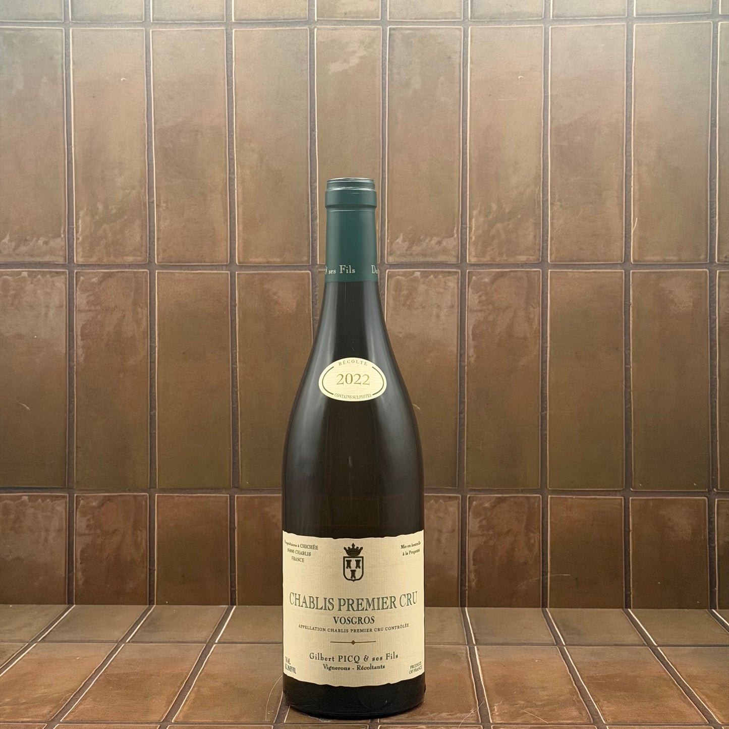 Gilbert Picq, 'Vosgros 1er Cru', Chablis, Burgundy, France, Chardonnay 2022