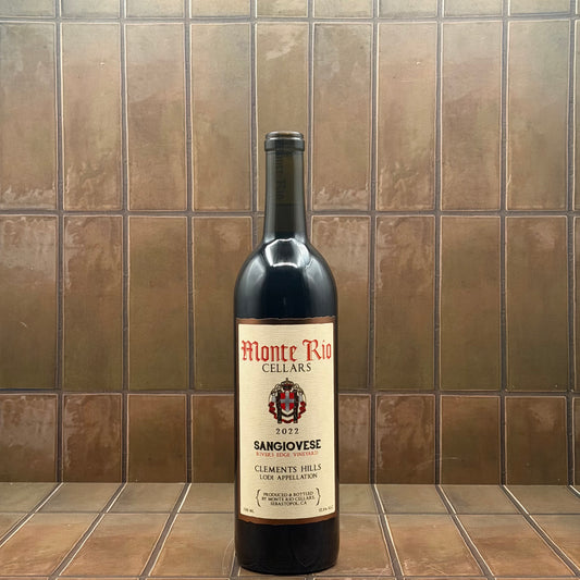 Monte Rio Cellars, 'Rivers Edge', Lodi, California, Sangiovese, 2022